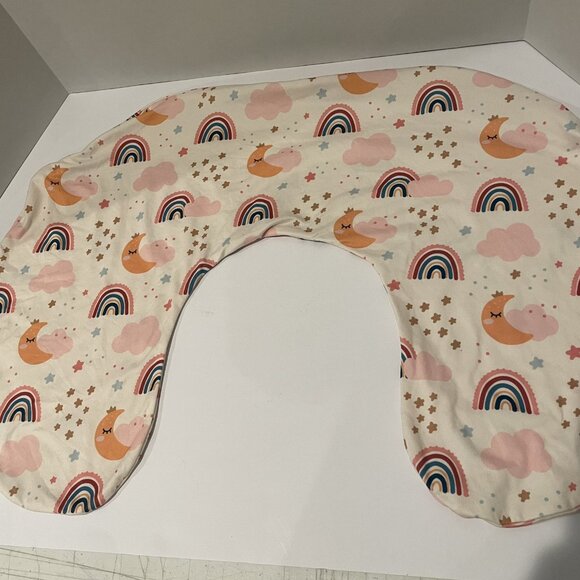 AlvaBaby Stretchy Nursing Pillow Cover, Rainbow Cloud Moon and Stars Design - Picture 2 of 5